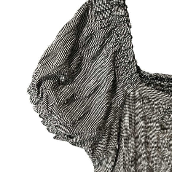 Disturbia Elvina Lace Up Gingham Puff Sleeve Sweetheart Neckline Midi Dress 10 - Picture 7 of 12